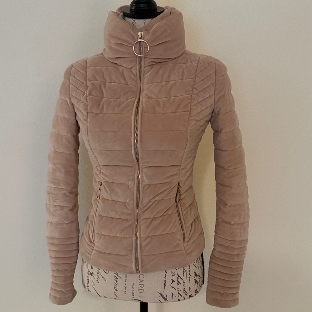 Guess Women's Quilted Soft Pink Puffer Jacket